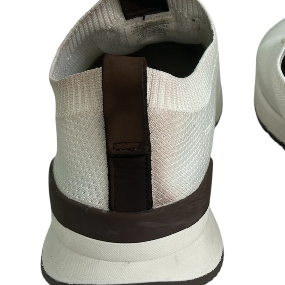 johnnie-O Prima Fly-Knit Lightweight Running Sneaker White Brown Mens SZ 12 READ - Picture 8 of 15